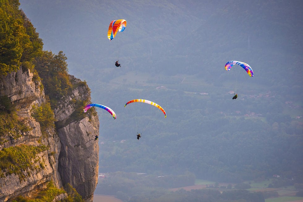 Ascendance lors d'un stage thermique dans l'école de parapente