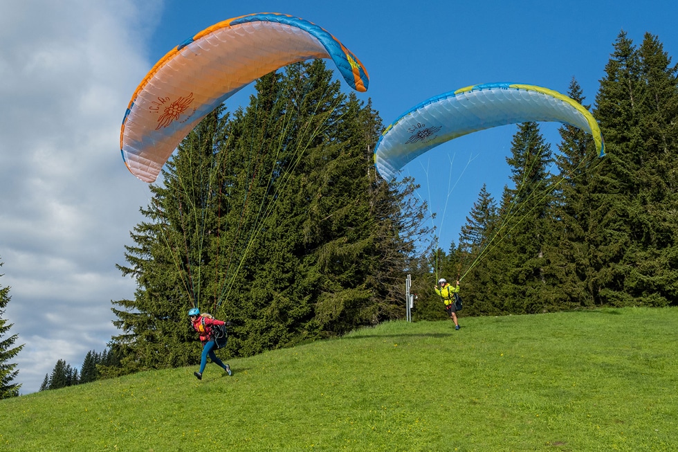 Décollage en stage parapente à Saint Hilaire du Touvet proche de Grenoble Chambéry